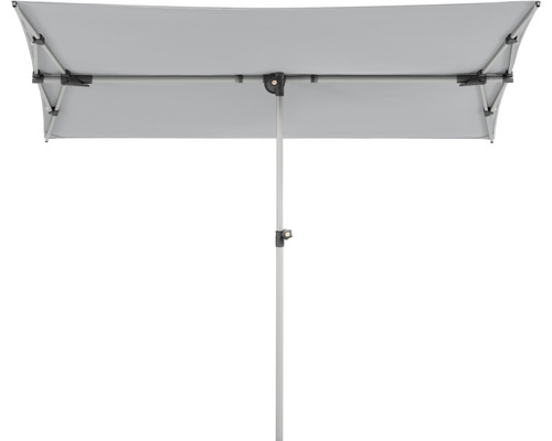 Parasol de balcon Schneider Novara 190 x 140 cm gris argent Parasol rectangulaire avec structure métallique et revêtement en tissu