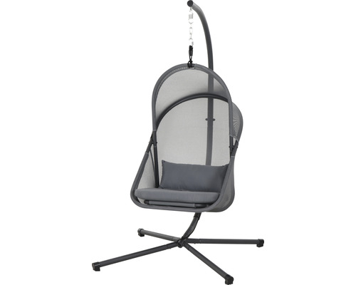 Fauteuil suspendu Siena Garden Yobaya Calm Blue acier, housse textile Calm Blue Fauteuil suspendu avec cadre, coussin d''assise et coussin de tête