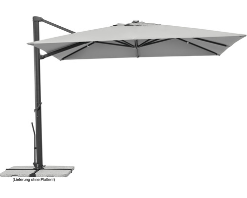 Parasol déporté Schneider Rhodos Smart 300 x 300 cm gris argent