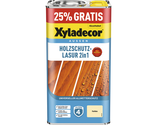 Lasure de protection du bois XYLADECOR incolore 4+1 l (+25%) gratuit