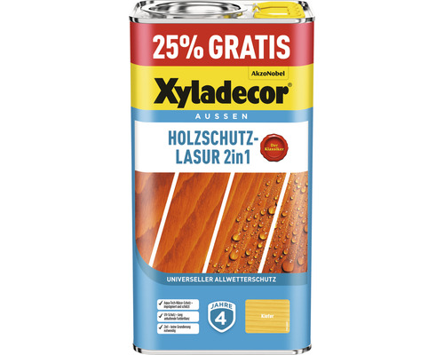 Lasure de protection du bois XYLADECOR pin 4+1 l (+25%) gratuit