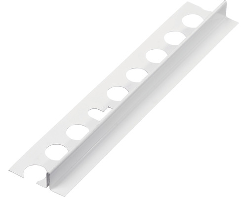 Rail de carrelage blanc en plastique avec trous