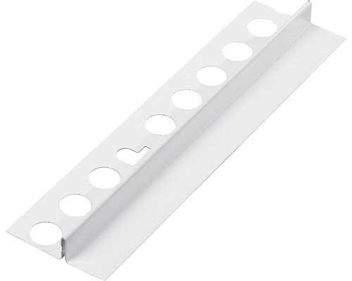 Arrêt de bord / Profil de jonction PROTEKTOR avec joint creux pour cloison sèche acier zingué blanc 3000 x 20 mm lot = 15 pces-0