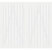 Deux panneaux de protection visuelle blancs avec des lamelles verticales