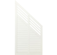Escalier en bois peint en blanc avec rampe