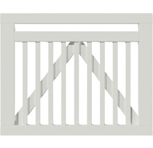 Holzzaun-Element mit vertikalen Streben und diagonalen Verstrebungen