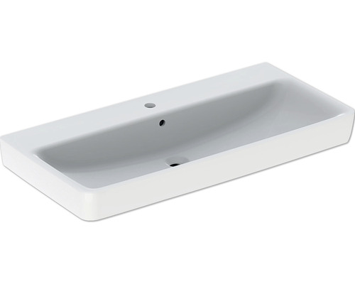 Lavabo standard Vasque GEBERIT Renova Plan 100 x 48 cm blanc brillant 501706001 Vasque à poser en céramique avec trou de robinet et trop-plein