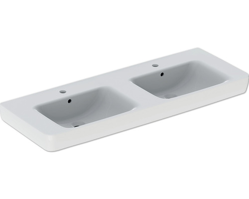 Vasque double GEBERIT Renova Plan 130 cm blanc avec vernis spécial KeraTect® 501710008