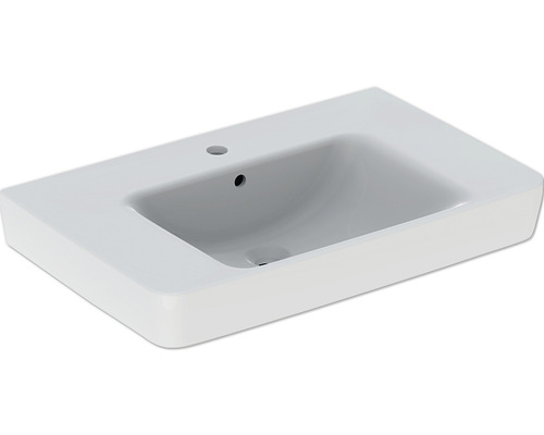 Lavabo à poser GEBERIT Renova Plan 75 x 48 cm blanc brillant Émail spécial KeraTect® 501726008