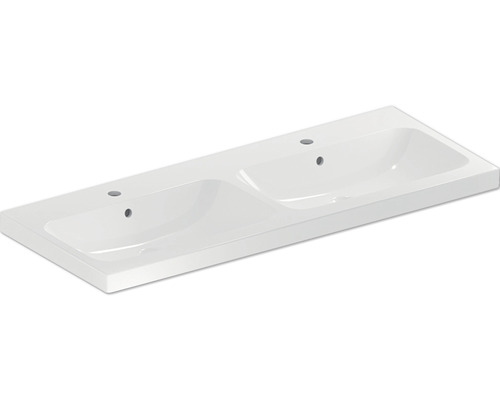 Lavabo double GEBERIT iCon Light 120 x 48 cm blanc brillant Émail spécial KeraTect® 501838002