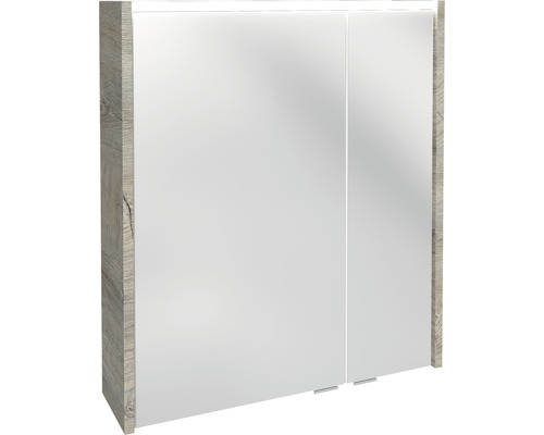 Armoire de toilette FACKELMANN Denver Oxford Hype 3.0 60 x 16 x 68.3 cm chêne nature 2 portes led IP 20