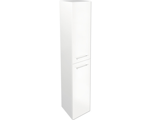 Armoire haute Oxford 162 x 30 x 31,8 cm blanc 2 portes Armoire haute de salle de bain blanche avec deux portes et poignées
