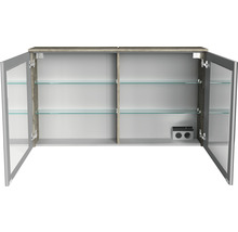Spiegelschrank FACKELMANN Oxford 120.2 x 20 x 69.6 cm eiche natur 2-türig LED IP 20