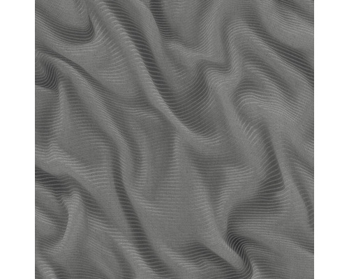 Papier peint intissé 10195-15 Elle Decoration 2 rayures vagues noir Tissu de rideau gris ondulé avec motif linéaire