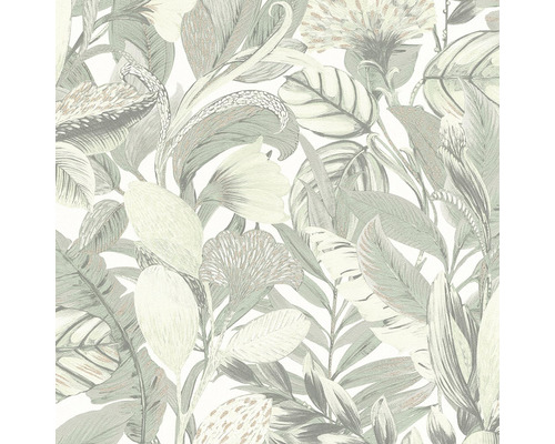 Papier peint intissé 10202-07 Elle Decoration 2 Floral vert Papier peint avec motif de feuilles et de fleurs