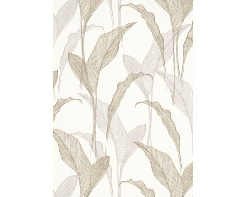 Papier peint intissé 10207-02 Elle Decoration 2 Floral beige Papier peint avec motif de feuilles