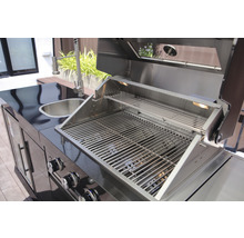 Cuisine de barbecue avec évier et grille en acier inoxydable