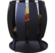 Brasero en acier avec des bûches