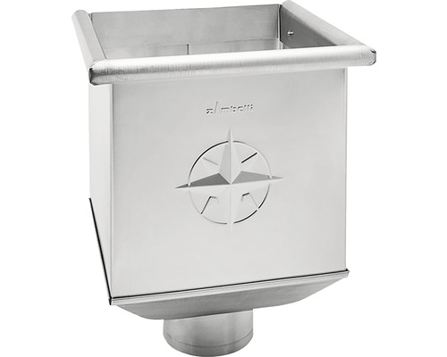 Bac de récupération d'eau carré Zambelli zinc-titane DN 100 220 x 220 x 330 mm