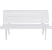 Banc de jardin blanc en bois avec lattes