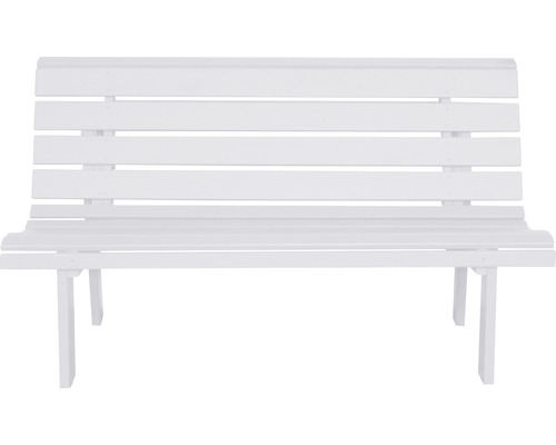 Banc de jardin blanc en bois avec lattes