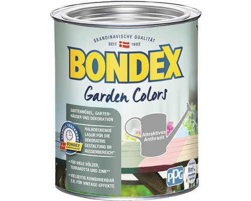 Bondex Garden Colors Lasure pour bois, anthracite attrayant, pot