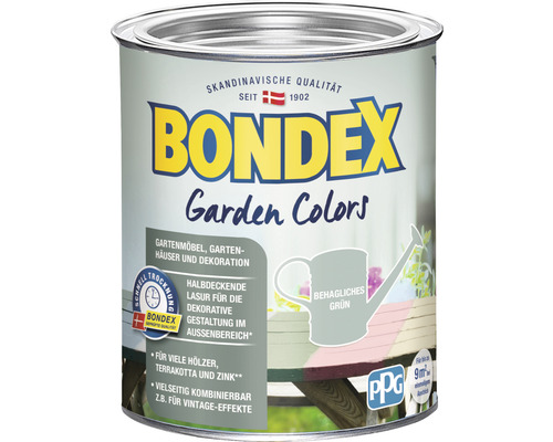 Pot de peinture Bondex Garden Colors pour meubles de jardin, cabanes de jardin et décoration