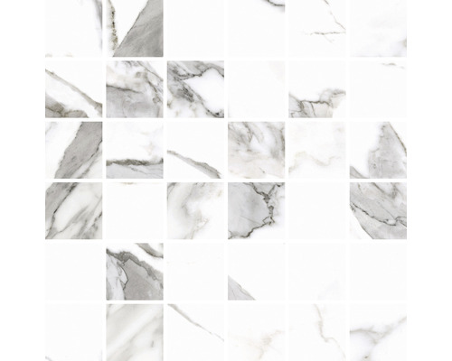 Muster von weißen Fliesen mit Marmorierung