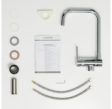 Robinet de cuisine Schütte avec accessoires et instructions de montage