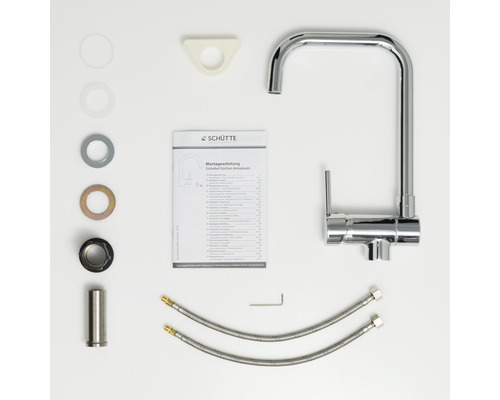 Robinet de cuisine Schütte avec accessoires et instructions de montage