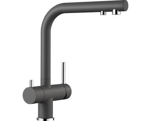 Robinet de cuisine avec filtration d'eau Blanco Fontas gris rocher mat 523137 Robinet de cuisine avec filtration d'eau Blanco Fontas gris rocher mat 523137