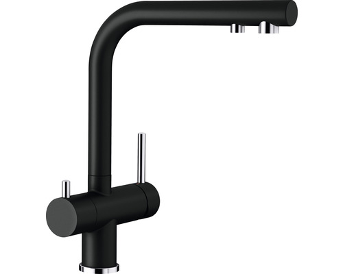 Robinet de cuisine avec filtration d'eau Blanco MIDA-S noir mat 526157-0