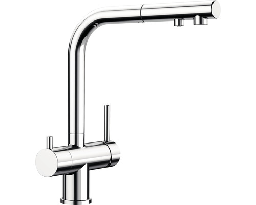Robinet de cuisine avec douchette Blanco Fontas chrome brillant 525198 Robinet de cuisine avec douchette Blanco Fontas chrome brillant 525198