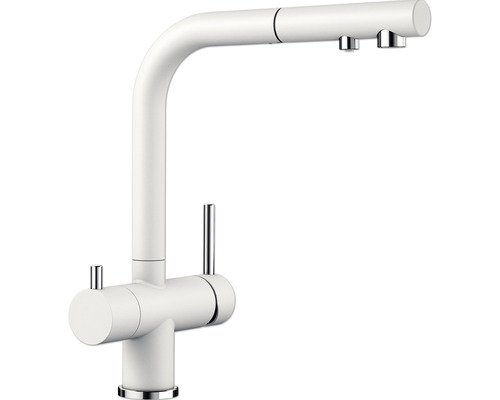 Robinet de cuisine avec douchette Blanco Fontas blanc « silgranit » mat 525204 Robinet de cuisine avec douchette Blanco Fontas blanc « silgranit » mat 525204