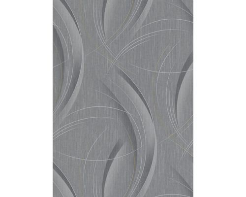 Papier peint intissé 10218-10 GMK Fashion for Walls 3 rayures vagues gris