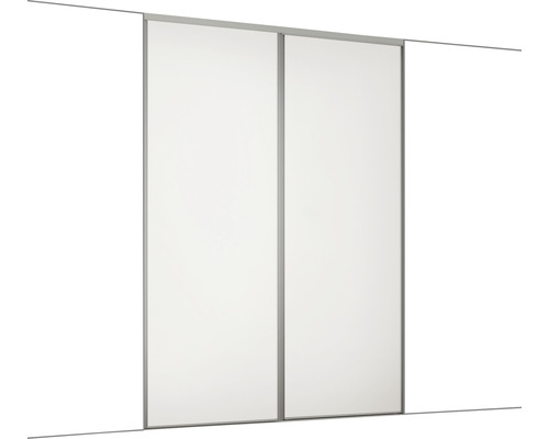 Module de porte coulissante Spacepro blanc, 2400x1800 mm avec roulettes + kit de rails de guidage