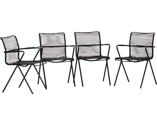 Kit de chaises empilables acamp alpha rope ensemble de 4 pièces 55 x 57 x 83 cm acier anthracite