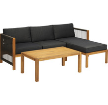 Ensemble de meubles de jardin avec canapé et table en bois