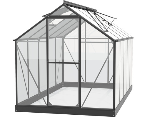 Serre avec fenêtres de toit et cadre en aluminium