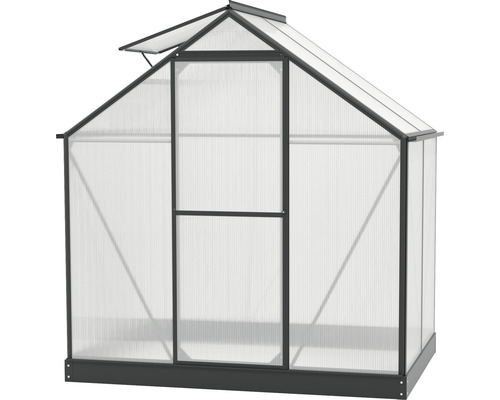 Gewächshaus mit Polycarbonatplatten und Dachfenster