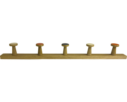 Garderobe mit fünf Haken aus Holz