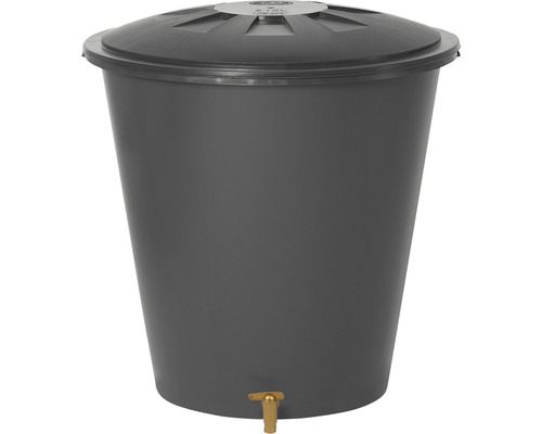 Récupérateur d''eau de pluie en plastique avec couvercle et robinet