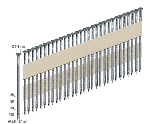 Clous à tête ronde Prebena RKP31/80BK 2000 pièces