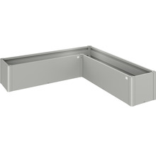 Erhöhtes Gartenbeet in L-Form aus Metall