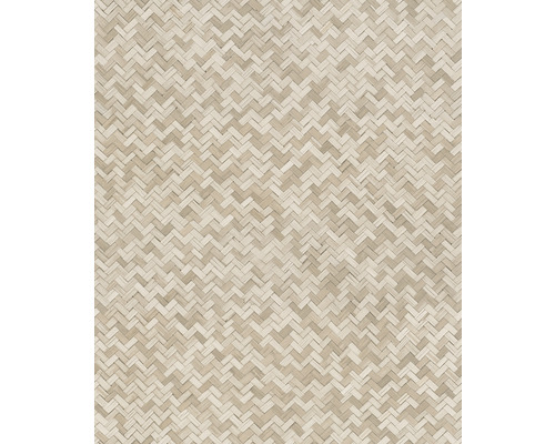 Papier peint intissé 33309 Botanica géométrique aspect bois beige marron