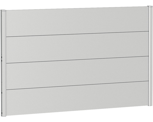 Élément de clôture aluminium biohort 150 x 90 cm argent métallique Panneau de clôture de jardin avec panneaux horizontaux