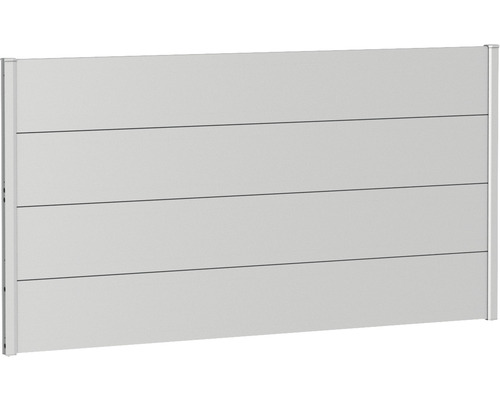 Élément de clôture aluminium biohort 180 x 90 cm argent métallique Panneau de clôture de jardin en aluminium avec aspect de panneau horizontal