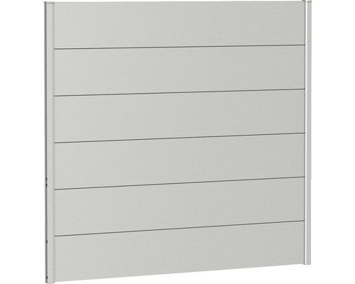 Zaunelement Aluminium Biohort 150 x 135 cm silber-metallic Zaunelement aus Aluminium mit horizontalen Paneelen
