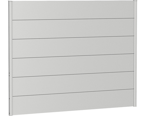 Zaunelement Aluminium Biohort 180 x 135 cm silber-metallic Gartenzaun aus horizontalen Elementen