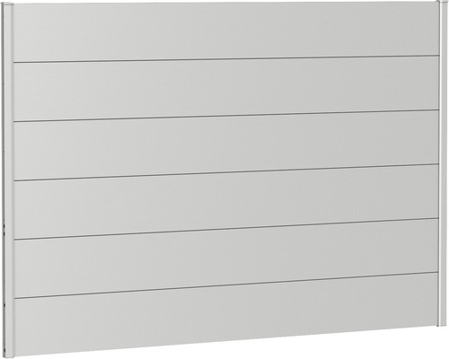 Zaunelement Aluminium Biohort 200 x 135 cm silber-metallic Gartenzaun-Element mit horizontalen Lamellen